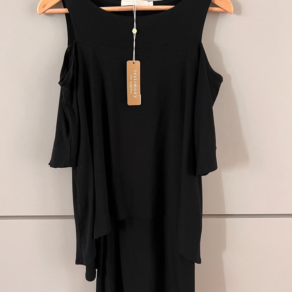 Testimony LA black cold shoulder dress in size S
